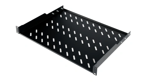 Tavă fixă 19", 1U, 50kg, D350, negru RAL 9005