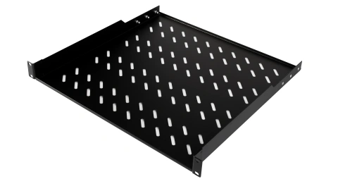 Tavă fixă 19", 1U, 50kg, D450, negru RAL 9005