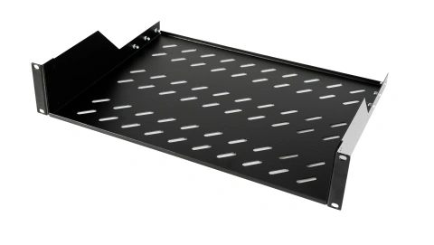 Tavă fixă 19", 2U, 50kg, D350, negru RAL 9005