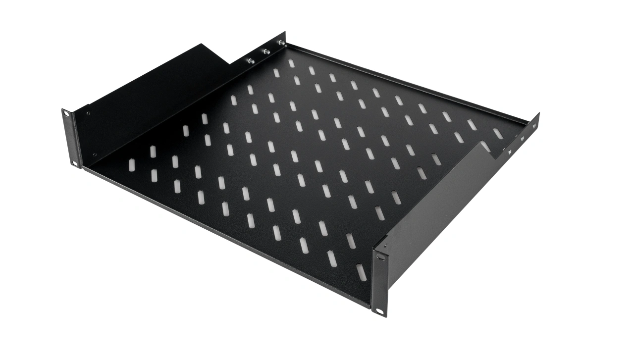 Tavă fixă 19", 2U, 50kg, D450, negru RAL 9005