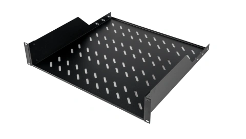 Tavă fixă 19", 2U, 50kg, D450, negru RAL 9005
