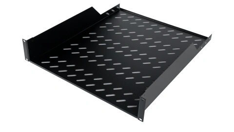 Tavă fixă 19", 2U, 50kg, D350, negru RAL 9005