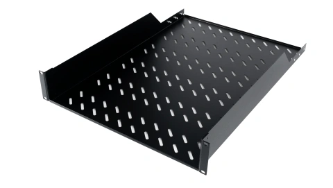 Tavă fixă 19", 2U, 50kg, D450, negru RAL 9005