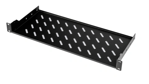Tavă fixă, 1U, 30 Kg, D200, negru RAL 9005