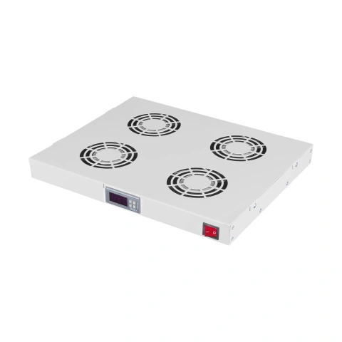 Placă 19” cu 4 ventilatoare, 1U, termostat digital, RAL7035_2