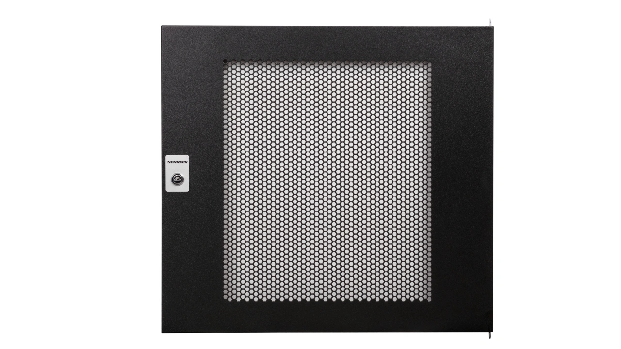 Ușă metal perf. pentru DTWB 12U, W=600, RAL9005, negru