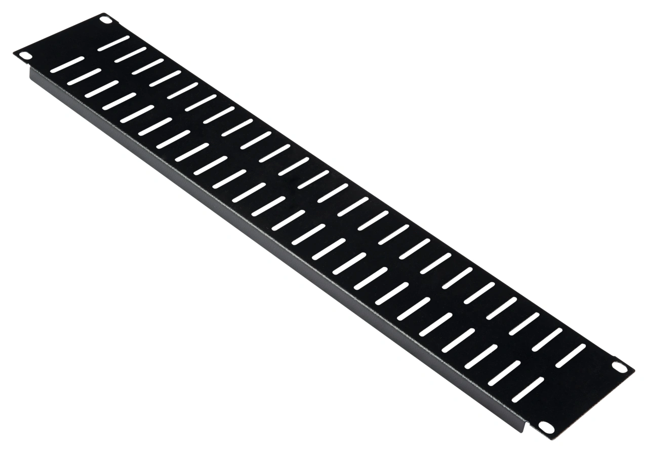 Panou orb 19", cu șurub, 2U, ventilat, negru RAL 9005