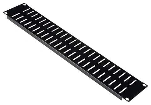 Panou orb 19", cu șurub, 2U, ventilat, negru RAL 9005
