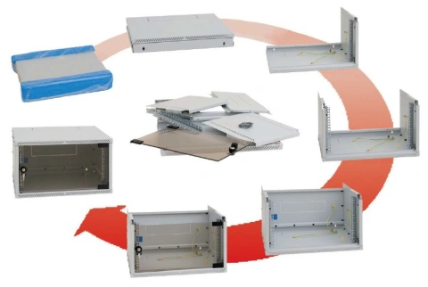Dulap cablare structurată neasamblat 550x230x395mm 19", 4U_1