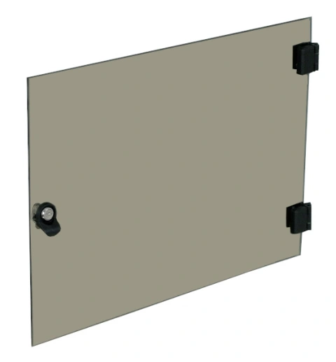 Uşă integral din sticlă pentru dulap DW 9U, 600mm, RAL7035