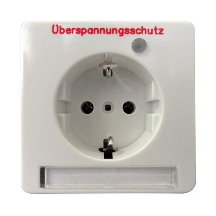 Priza cu protectie la suprtensiune 5kA, alb-perlă