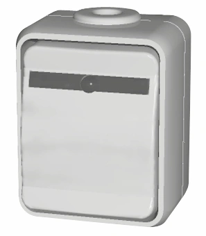 Intrerupator simplu cu bec IP44, gri/gri