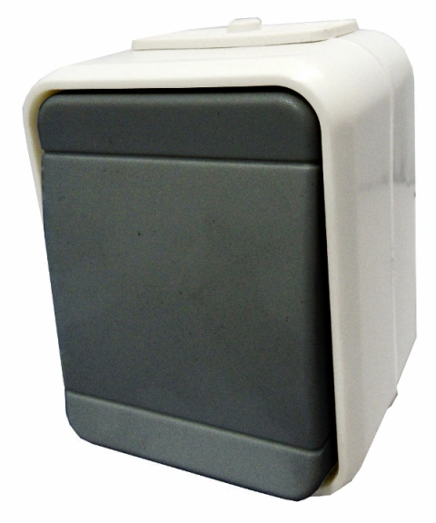 Comutator cruce IP44, gri/gri