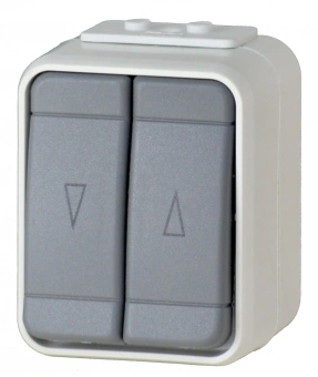 Buton comanda jaluzele IP44, gri/gri