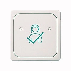 Clapetă simplă pt. buton reset, 'asistentă', alb-perlă