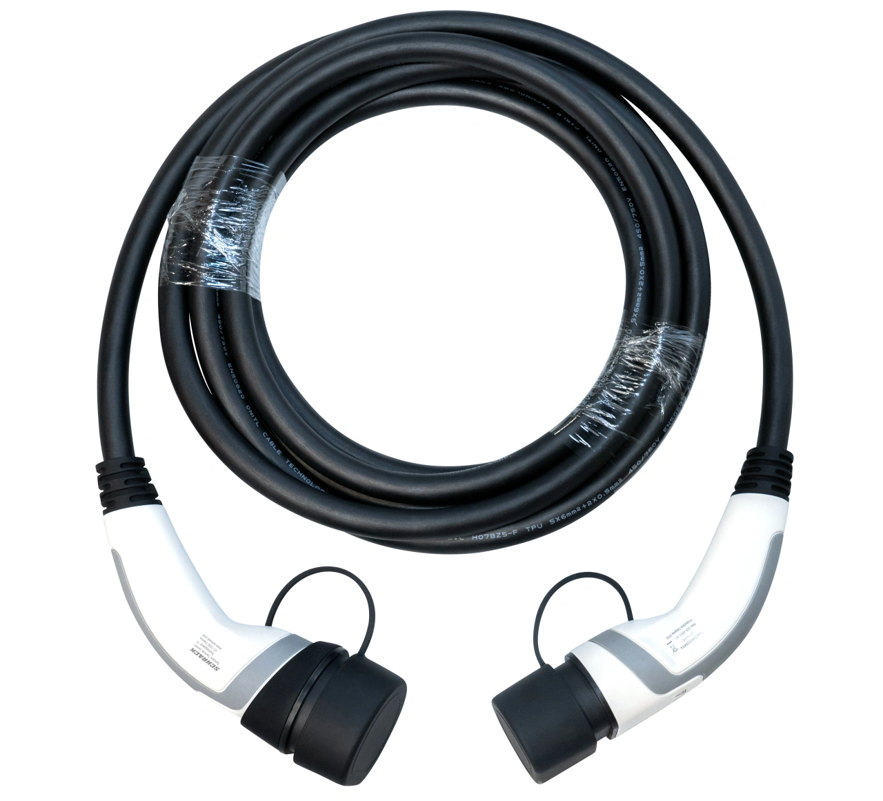 Charging cable type2 to type2,32A,3-phase,7.5m long with bag