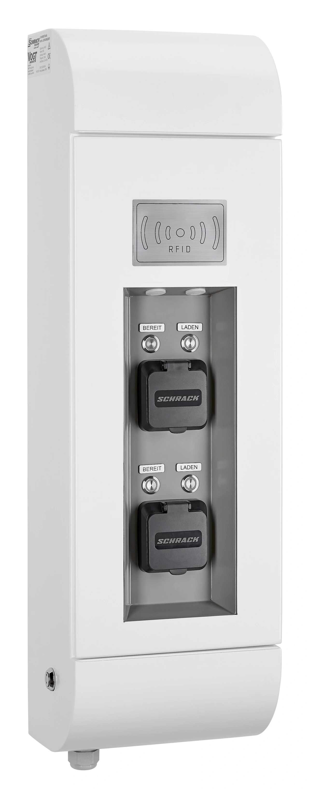 i-CHARGE PUBLIC Wall 2, 2x Type2 22kW load balancing, RFID