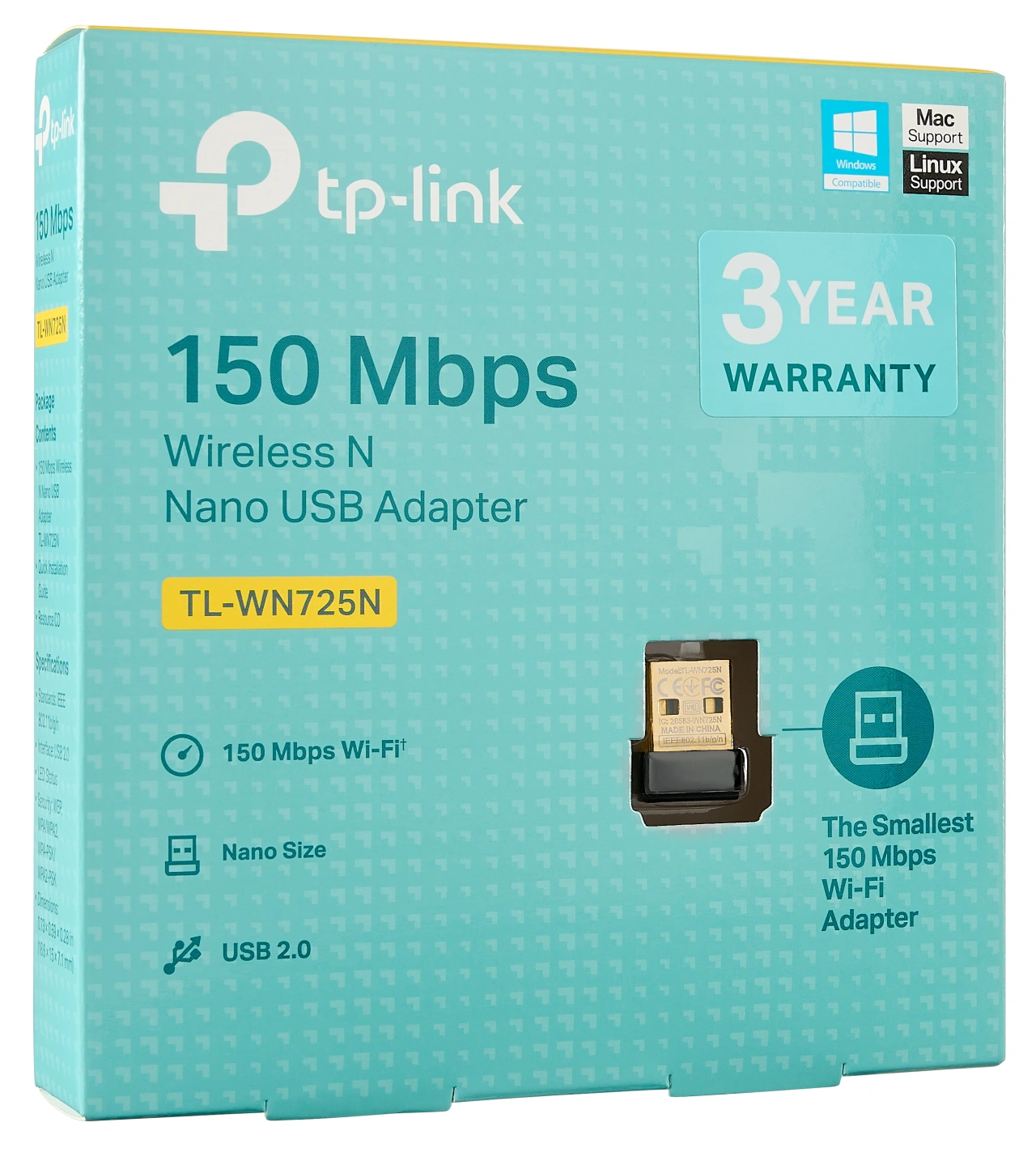 Wi-Fi adapter, USB, 150 MBit/s