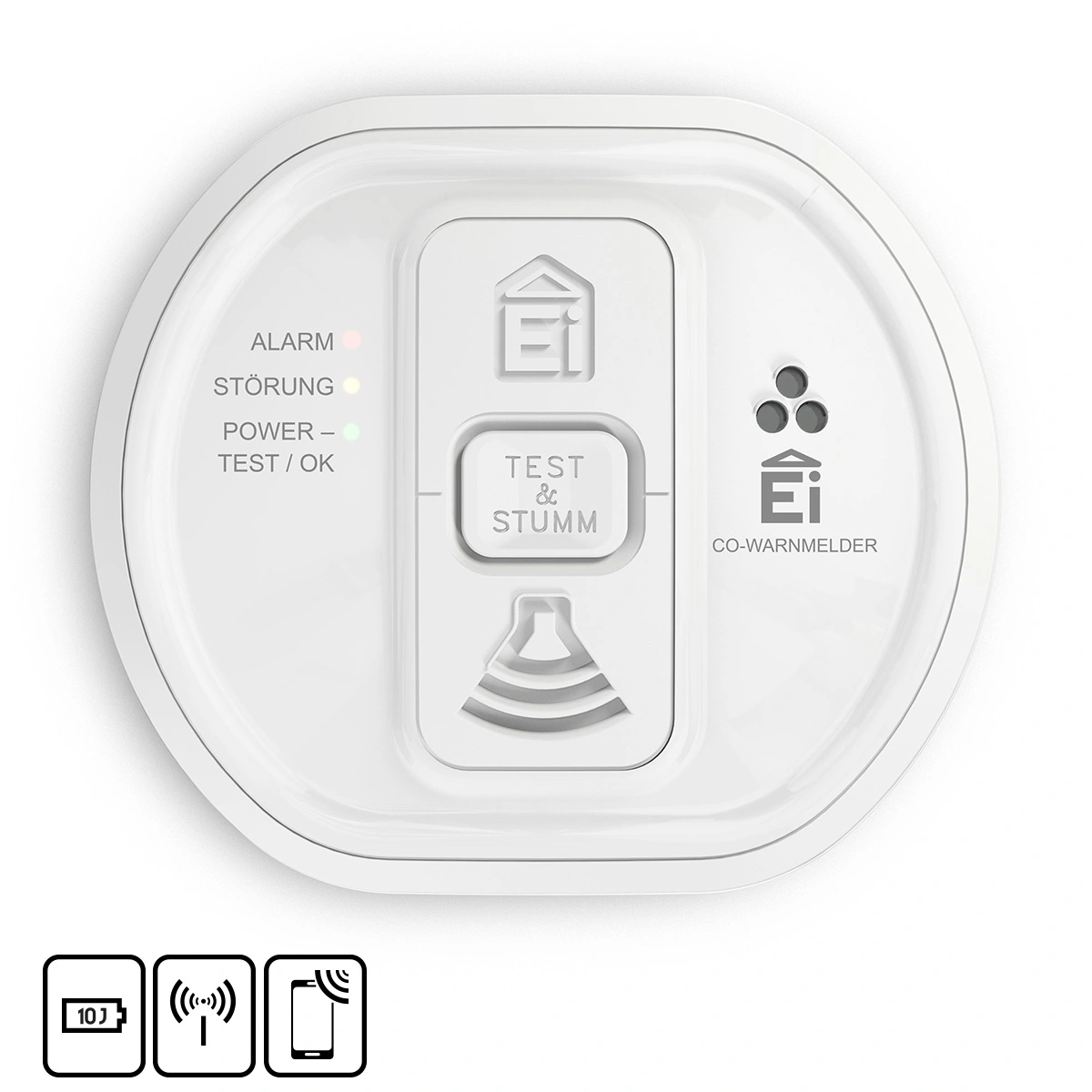 Ei Electronic 10-year colene monoxide detector, networkable