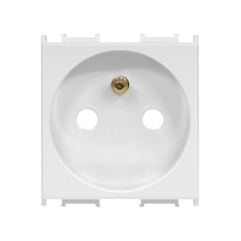 Insert priză cu pin PE,protecţie mărită,16A,cl. cu şurub,alb