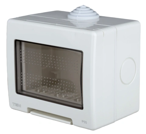 Outdoor surface mount box, IP55, transparent lid, 3M, white_4