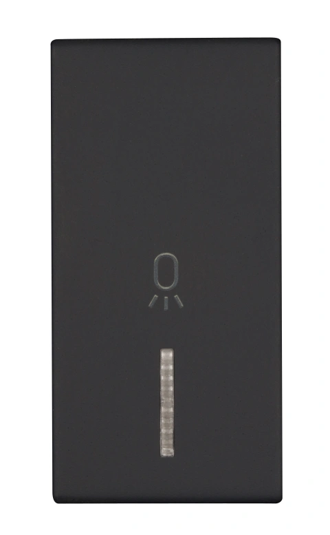 Clapetă cu indicator transparent, cu simbol LAMPĂ, 1M, negru
