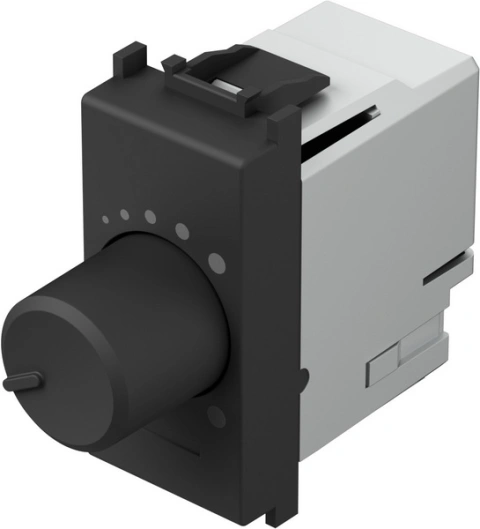Insert dimmer cu buton rotativ, LED RLC 0-180W, 1M, negru