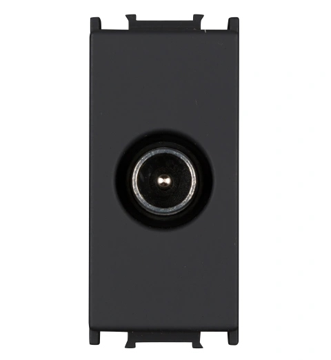 Insert priză TV de trecere, 10dB, 1M, negru