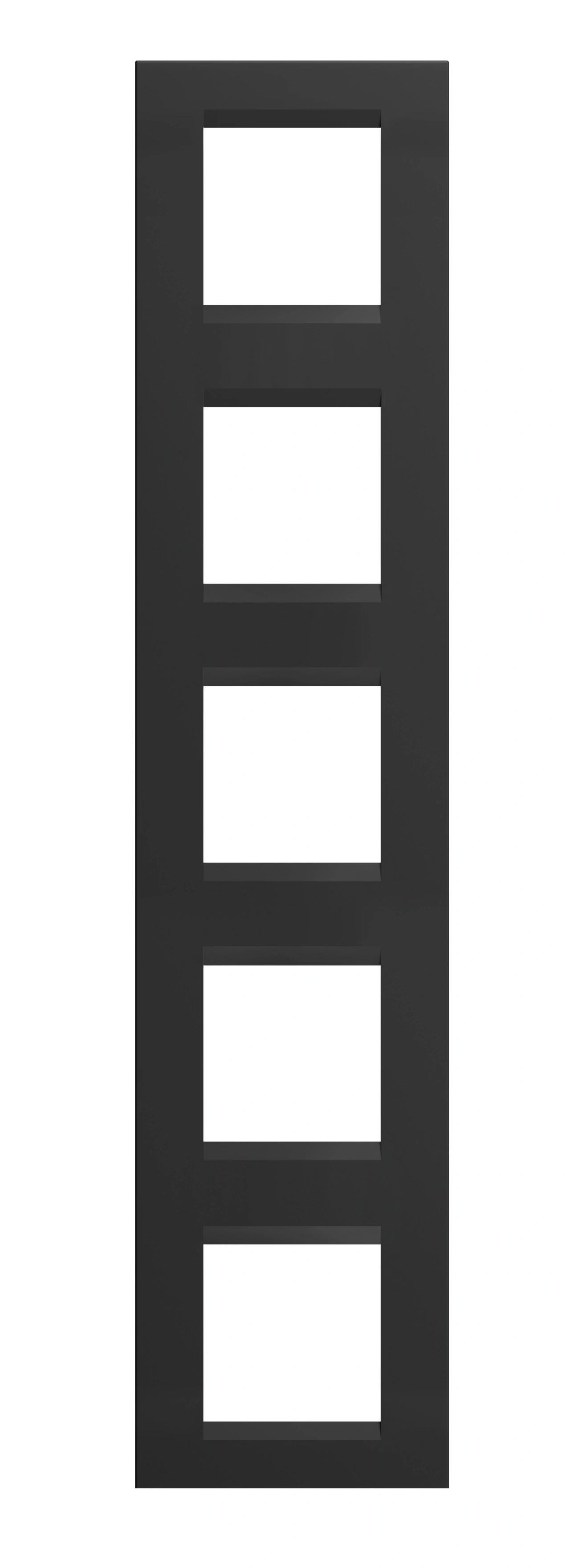 Cover frame 5x2M, soft touch black