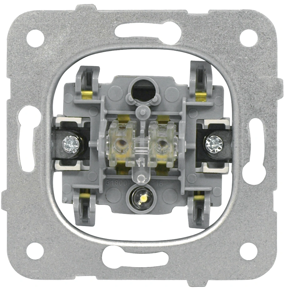 Insert întrerupător 2P 10A, cu semn. de control, cl.elastice