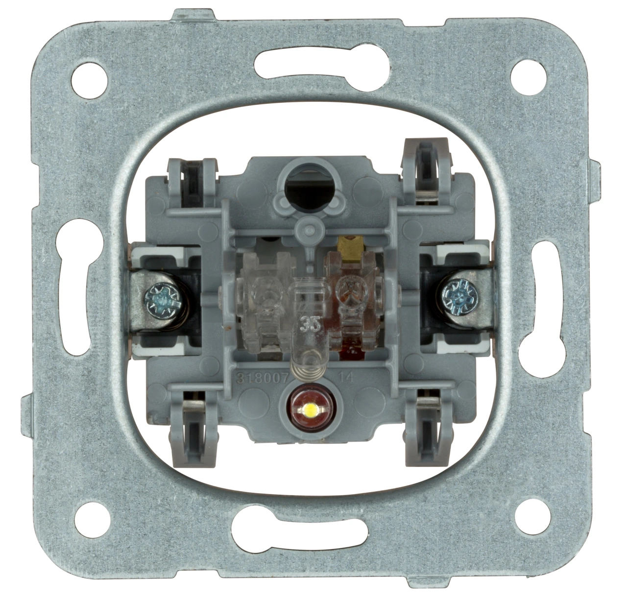 Insert buton,10A, 1ND, L-N, cu lumină de orientare