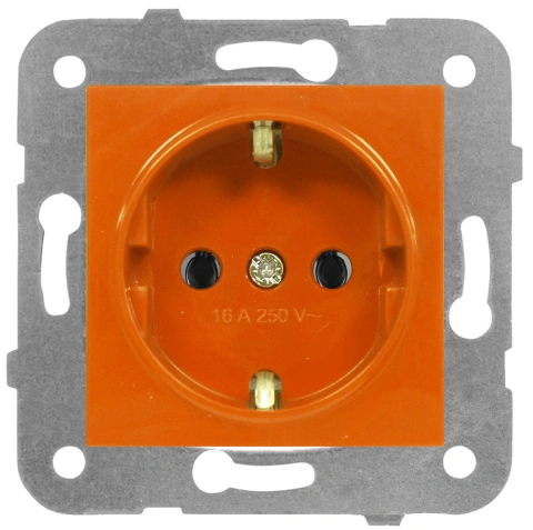 Insert priză 16A, orange, cleme elastice