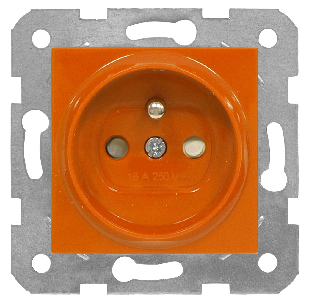 Insert priză 16A pin PE, protecţie copii, cl. el, orange