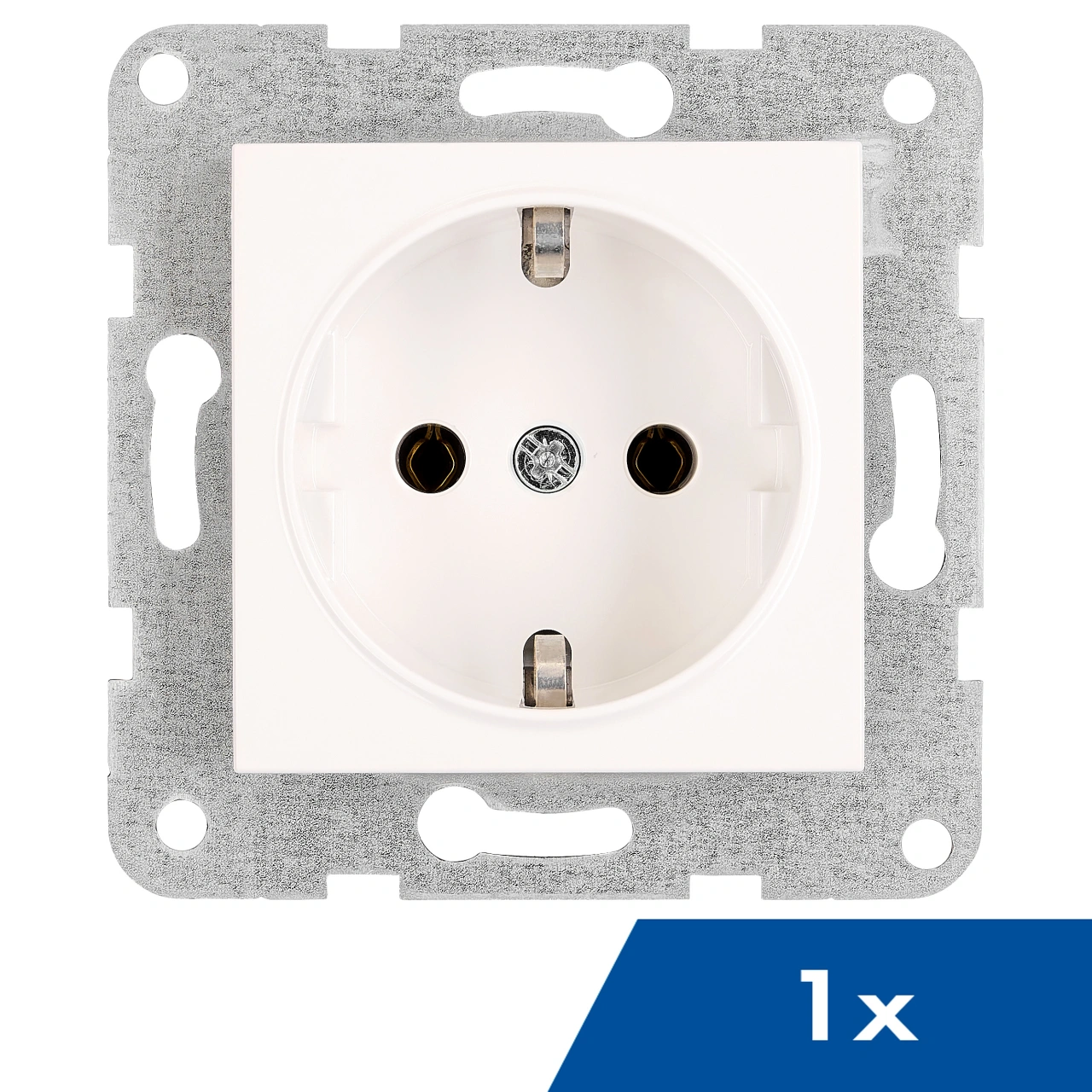 Socket outlet, cage clamps, 1 pcs, white
