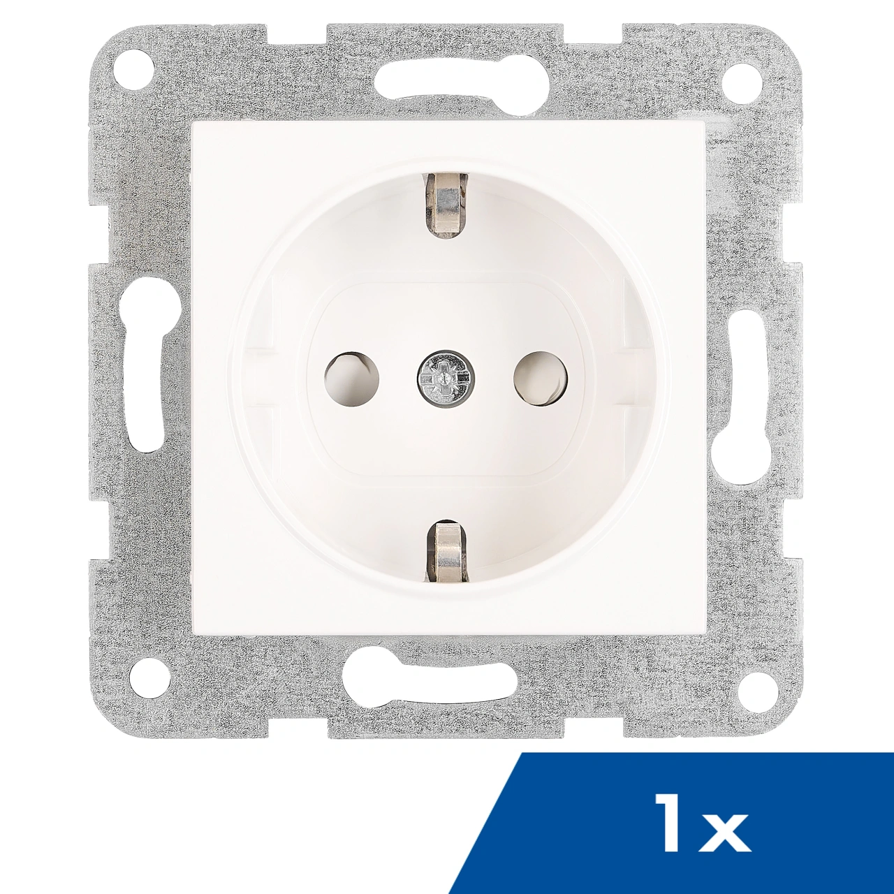 Socket outlet w. safety shutter, cage clamps, 1 pcs, white