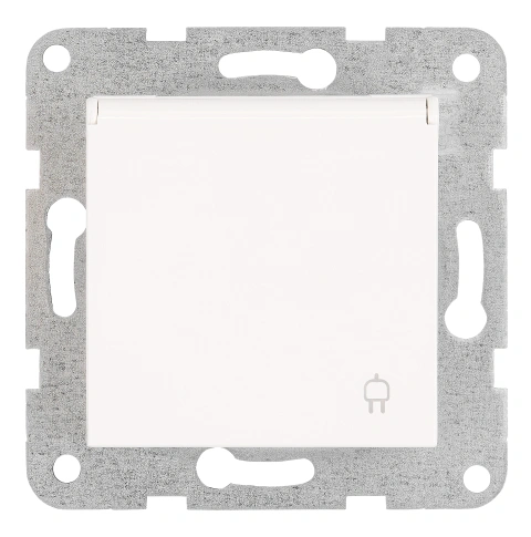Socket outlet, flap cover, cage clamps, 1 pcs, white_2