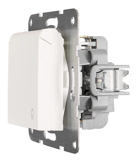 Socket outlet, flap cover, cage clamps, 1 pcs, white_7