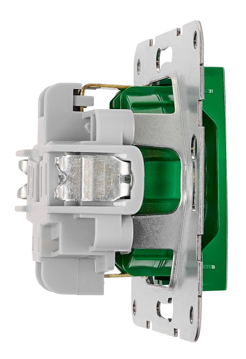 Insert priză, cleme elastice, verde_3