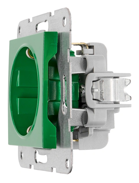Insert priză, cleme elastice, verde_4