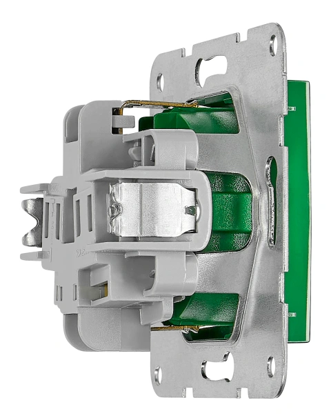 Insert priză, cu protecție, verde, cleme elastice_3