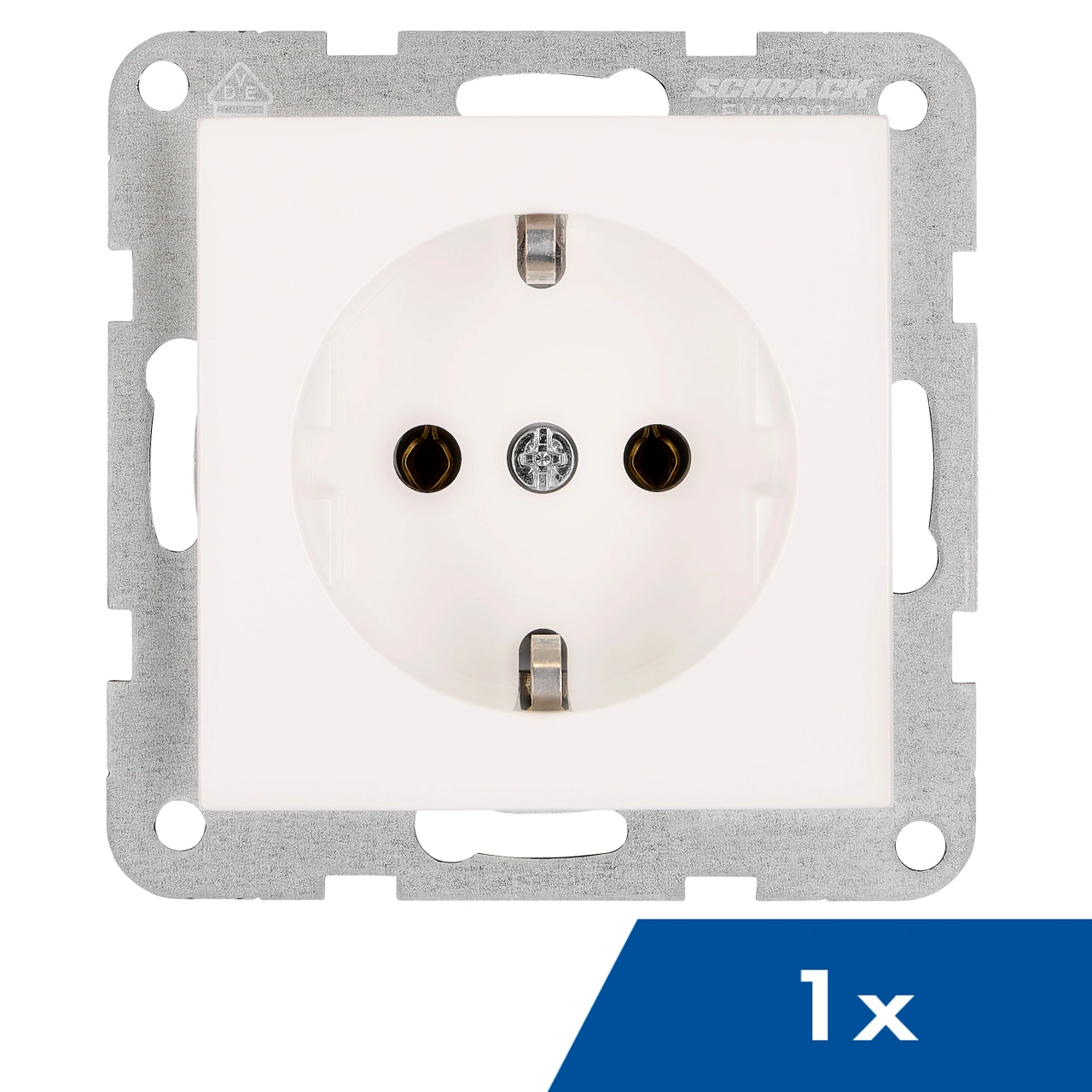 Socket outlet, cage clamps, 1 pcs, white