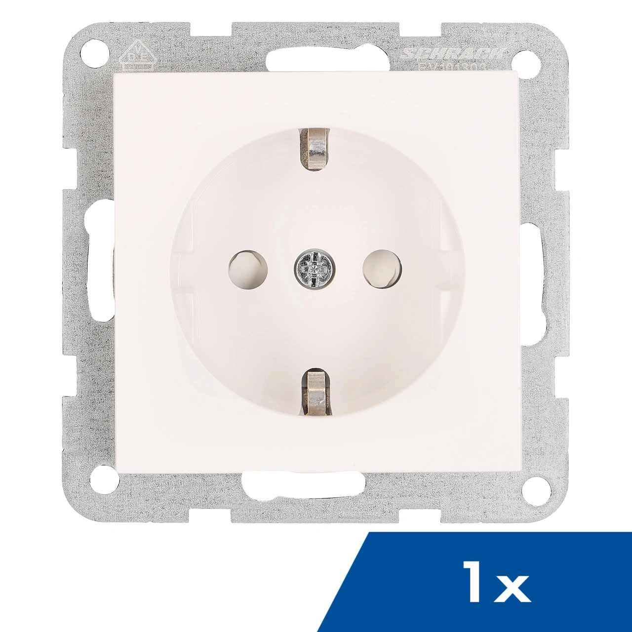 Socket outlet w. safety shutter, cage clamps, 1 pcs, white