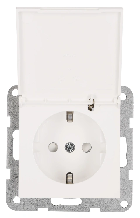 Socket outlet, flap cover, cage clamps, 1 pcs, white_3