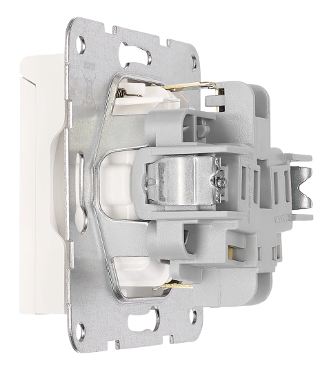 Socket outlet, flap cover, cage clamps, 1 pcs, white_6