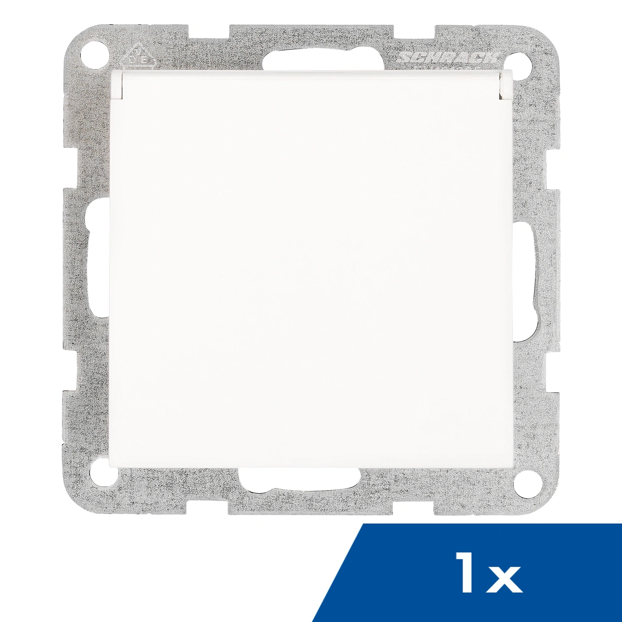 Socket outlet, flap cover, cage clamps, 1 pcs, white