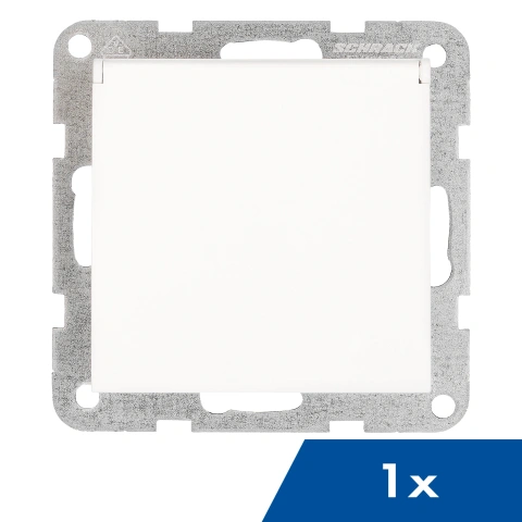 Socket outlet, flap cover, cage clamps, 1 pcs, white
