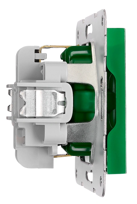 Insert priză, cleme elastice, verde_3