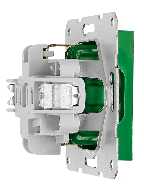 Insert priză, cu protecție, verde, cleme elastice_3