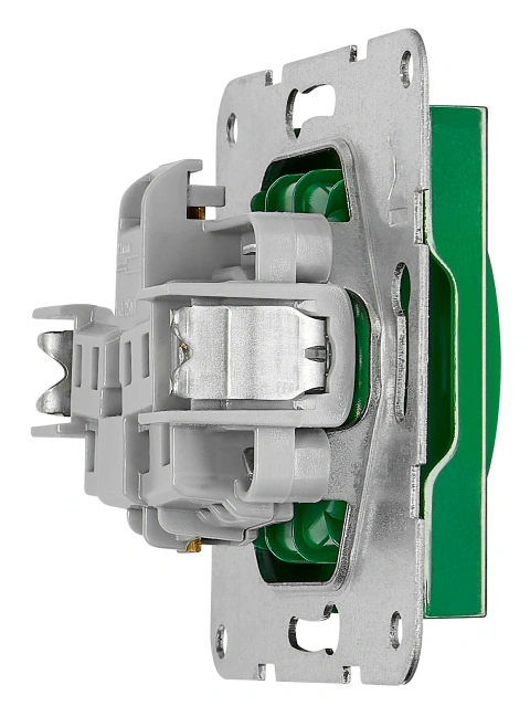 Insert priză, cu pin PE, protecție cleme cu șurub, verde_3