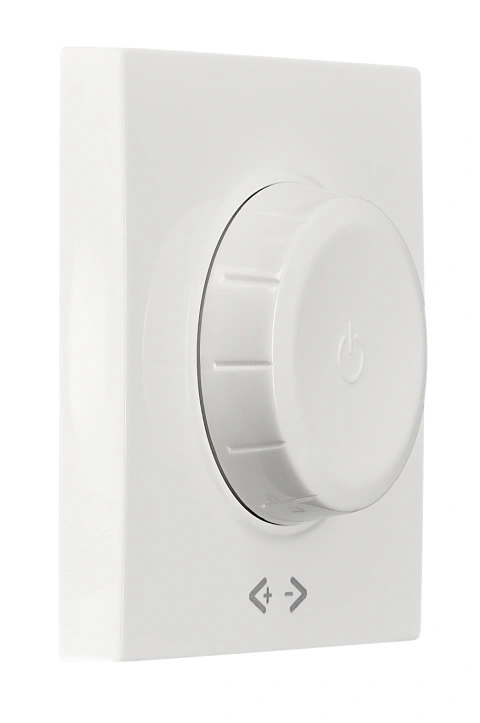 Placă frontală dimmer cu buton rotativ, alb_2